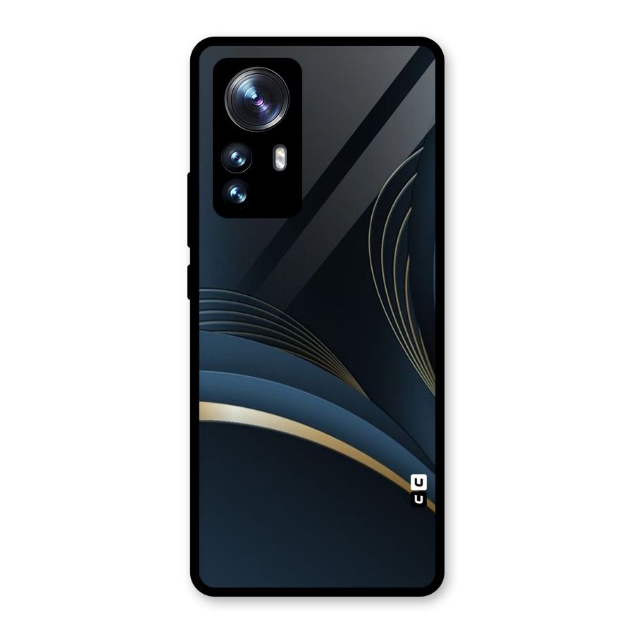 Gold Blue Beauty Glass Back Case for Xiaomi 12 Pro
