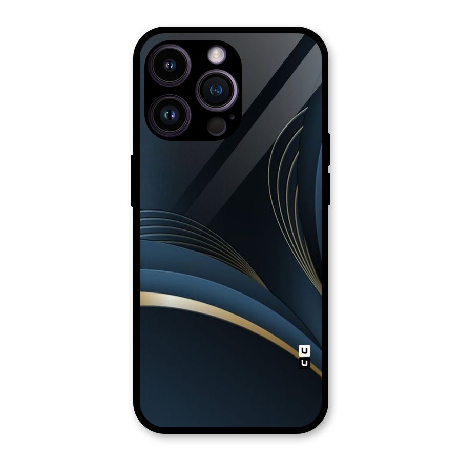 Gold Blue Beauty Glass Back Case for iPhone 14 Pro Max