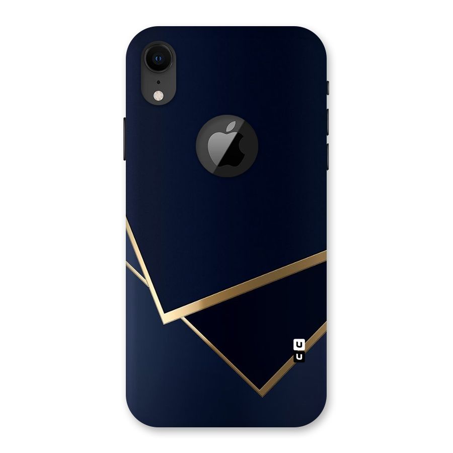 Gold Corners Back Case for iPhone XR Logo Cut