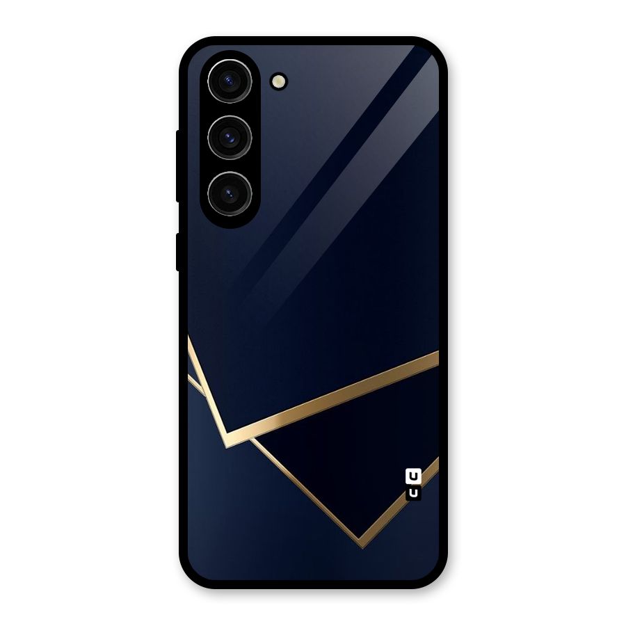Gold Corners Glass Back Case for Galaxy S23 Plus