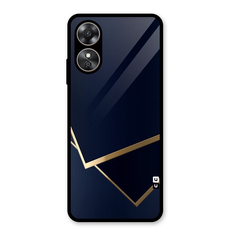 Gold Corners Glass Back Case for Oppo A17