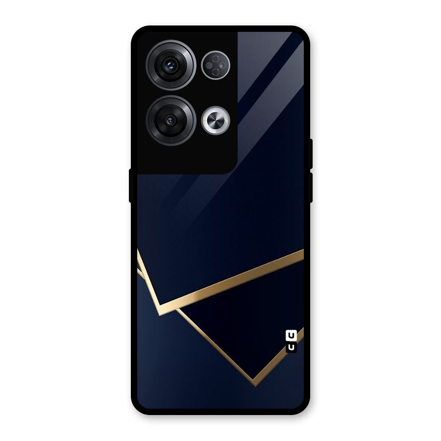 Gold Corners Glass Back Case for Oppo Reno8 Pro 5G