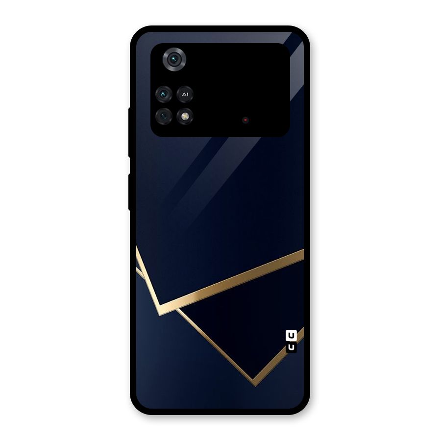 Gold Corners Glass Back Case for Poco M4 Pro 4G