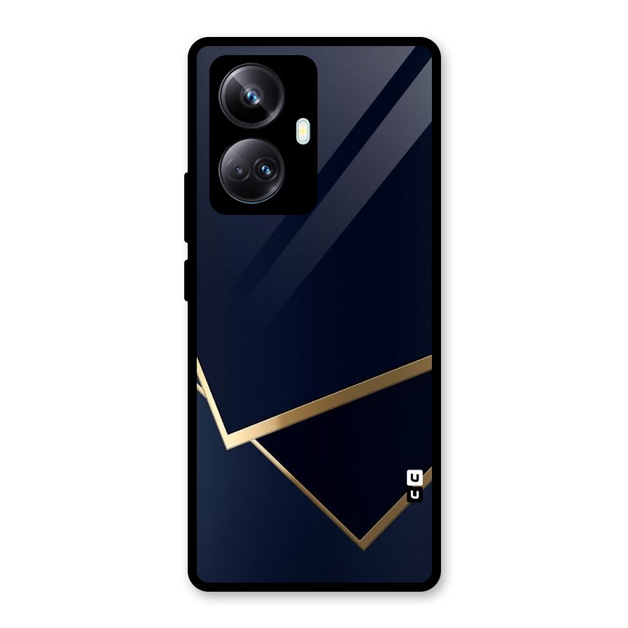 Gold Corners Glass Back Case for Realme 10 Pro Plus