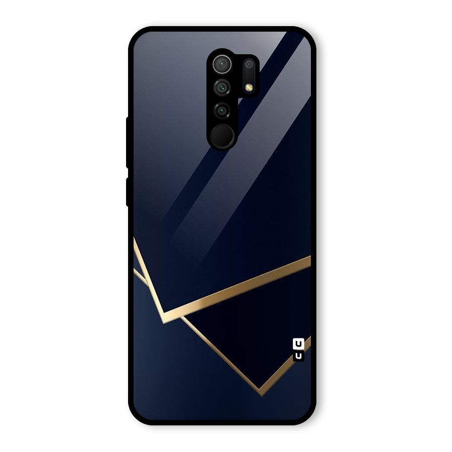 Gold Corners Glass Back Case for Redmi 9 Prime