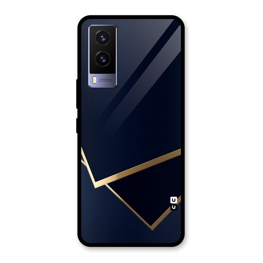 Gold Corners Glass Back Case for Vivo V21e 5G