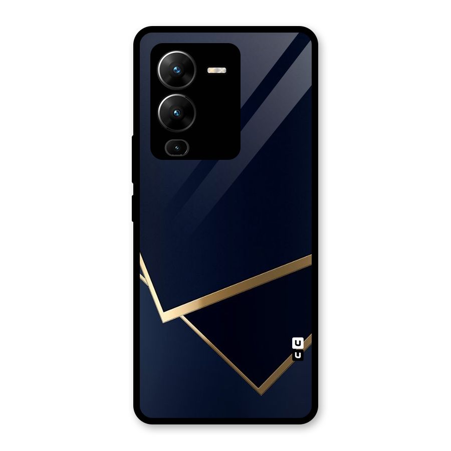 Gold Corners Glass Back Case for Vivo V25 Pro