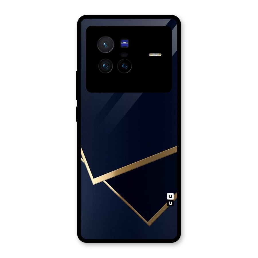 Gold Corners Glass Back Case for Vivo X80