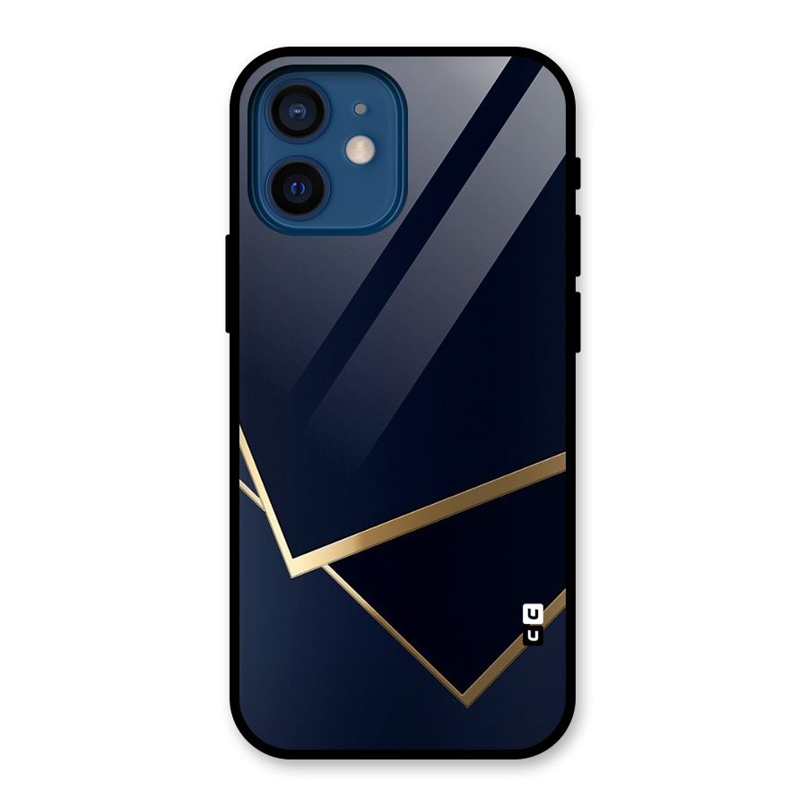 Gold Corners Glass Back Case for iPhone 12 Mini