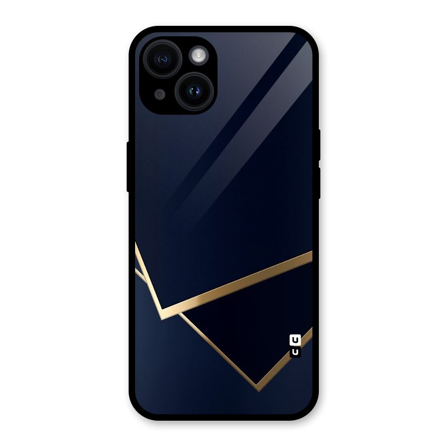Gold Corners Glass Back Case for iPhone 14