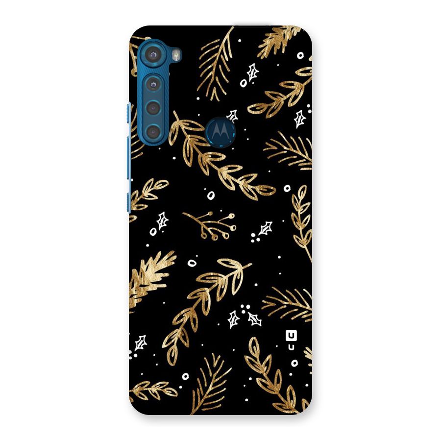 Gold Palm Leaves Back Case for Motorola One Fusion Plus