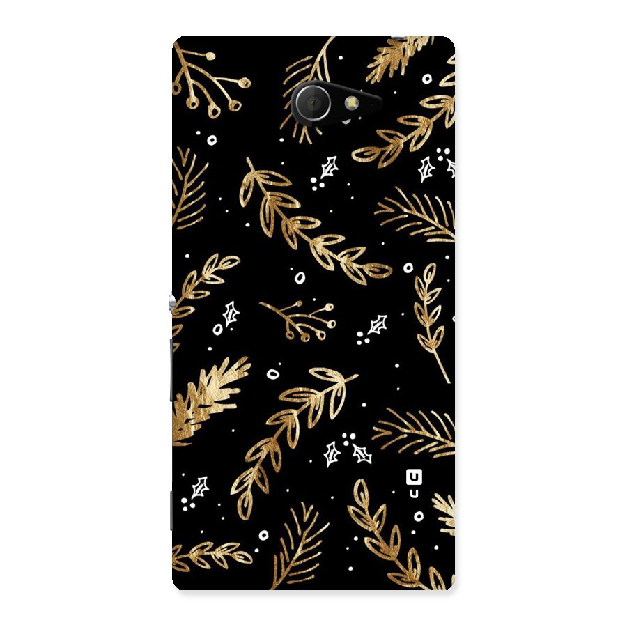Gold Palm Leaves Back Case for Sony Xperia M2