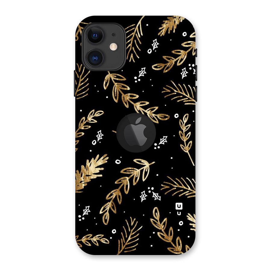 Gold Palm Leaves Back Case for iPhone 11 Logo Cut