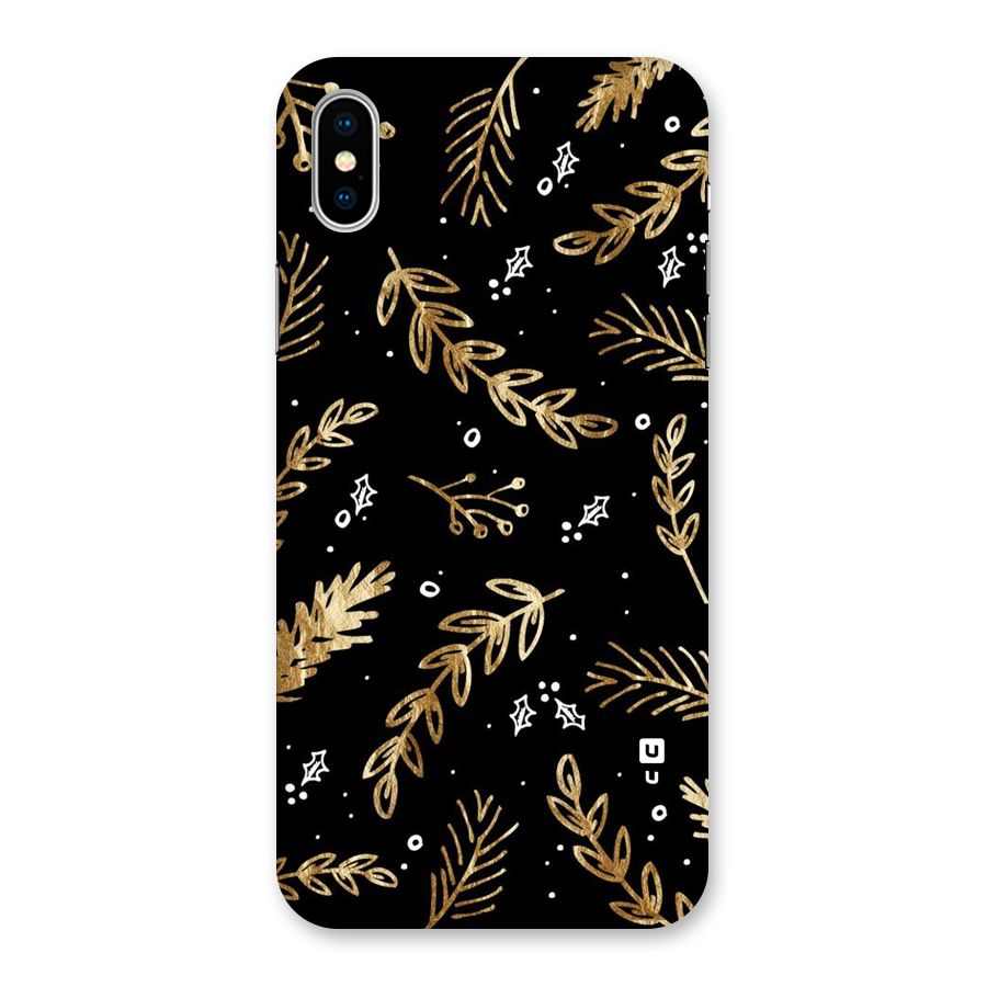 Gold Palm Leaves Back Case for iPhone XS