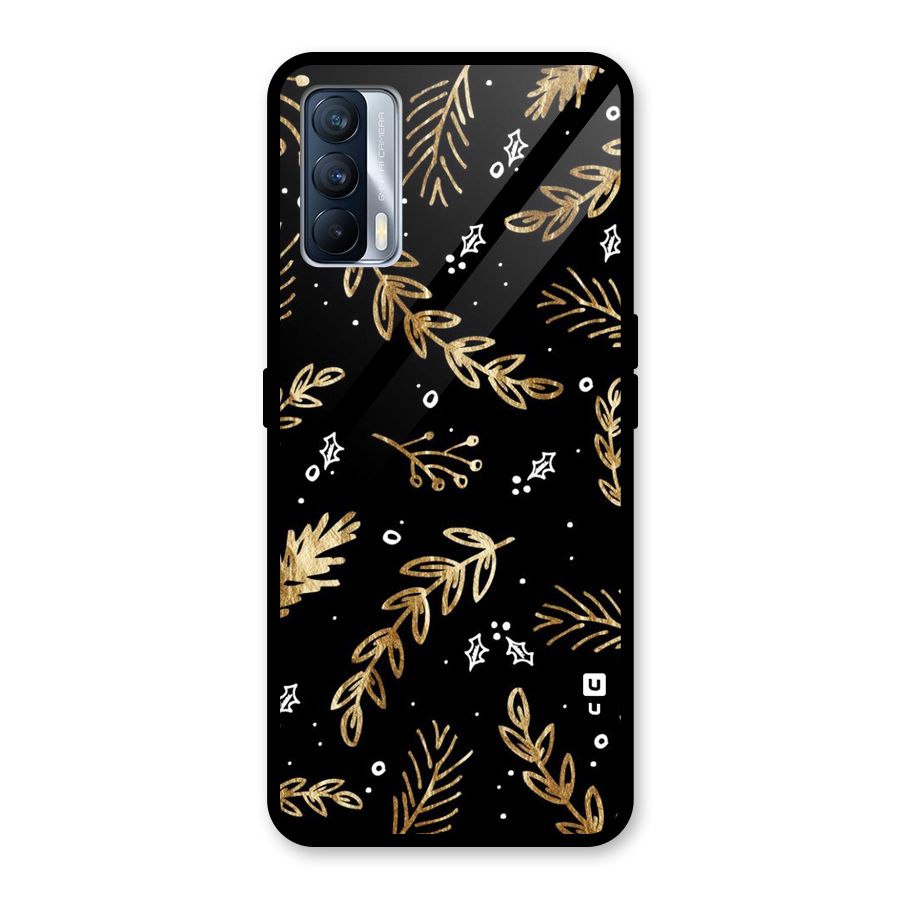 Gold Palm Leaves Glass Back Case for Realme X7