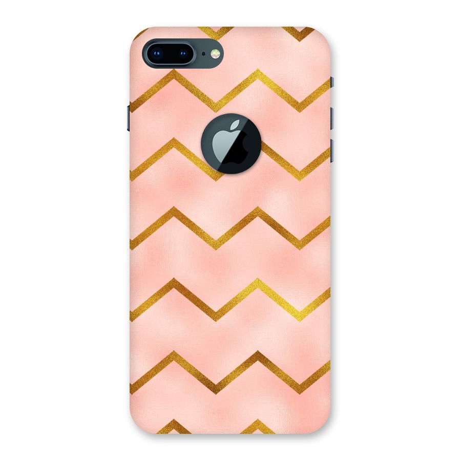 Gold Pink Pattern Back Case for iPhone 7 Plus Logo Cut