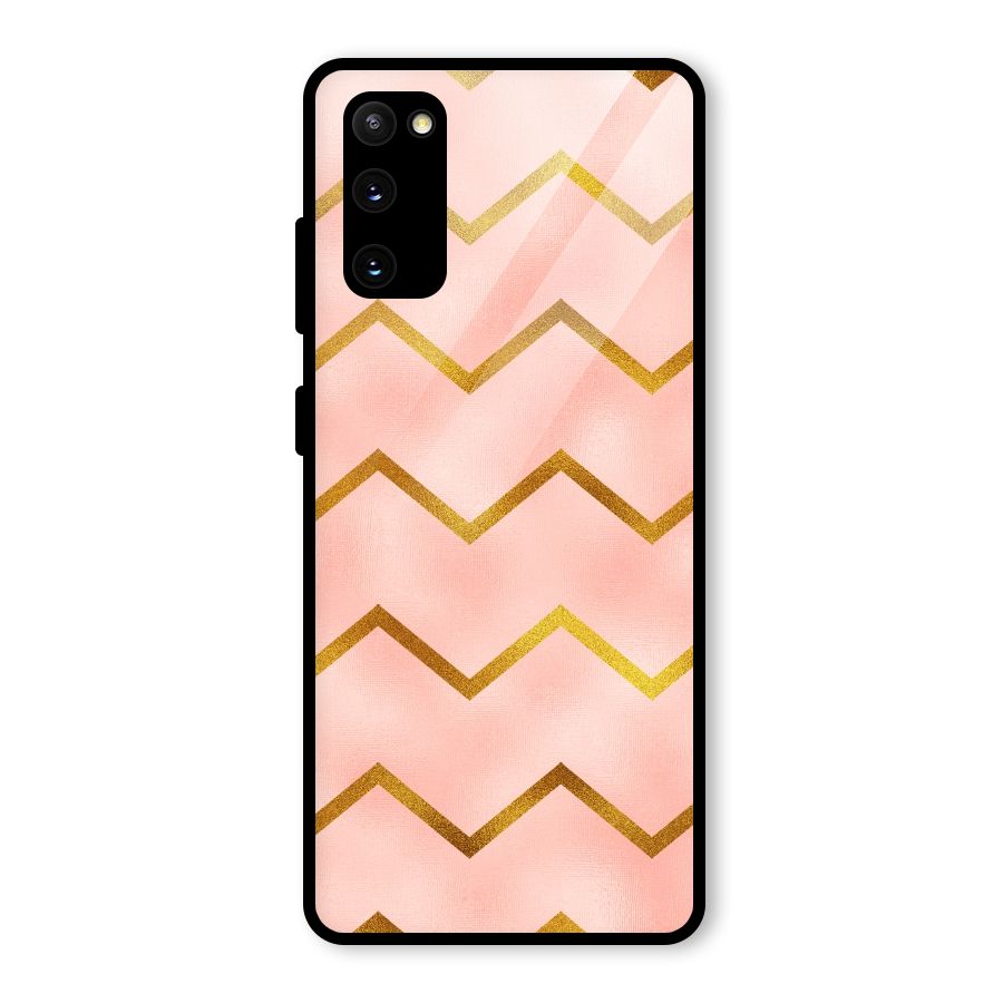 Gold Pink Pattern Glass Back Case for Galaxy S20 FE 5G
