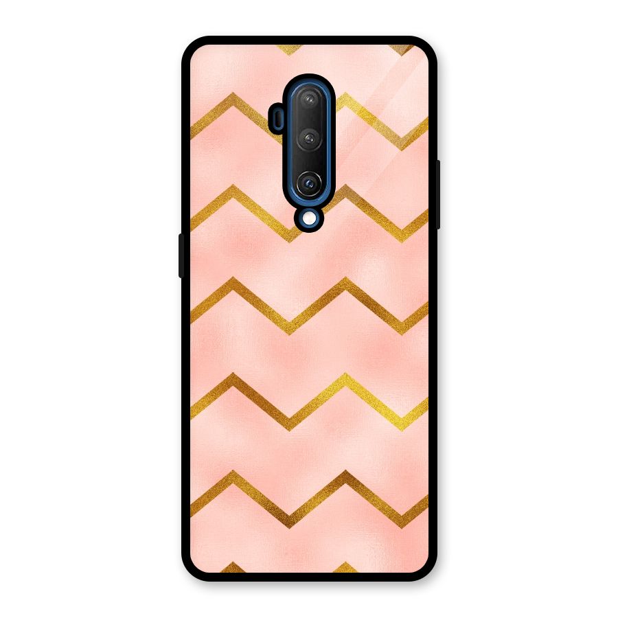 Gold Pink Pattern Glass Back Case for OnePlus 7T Pro