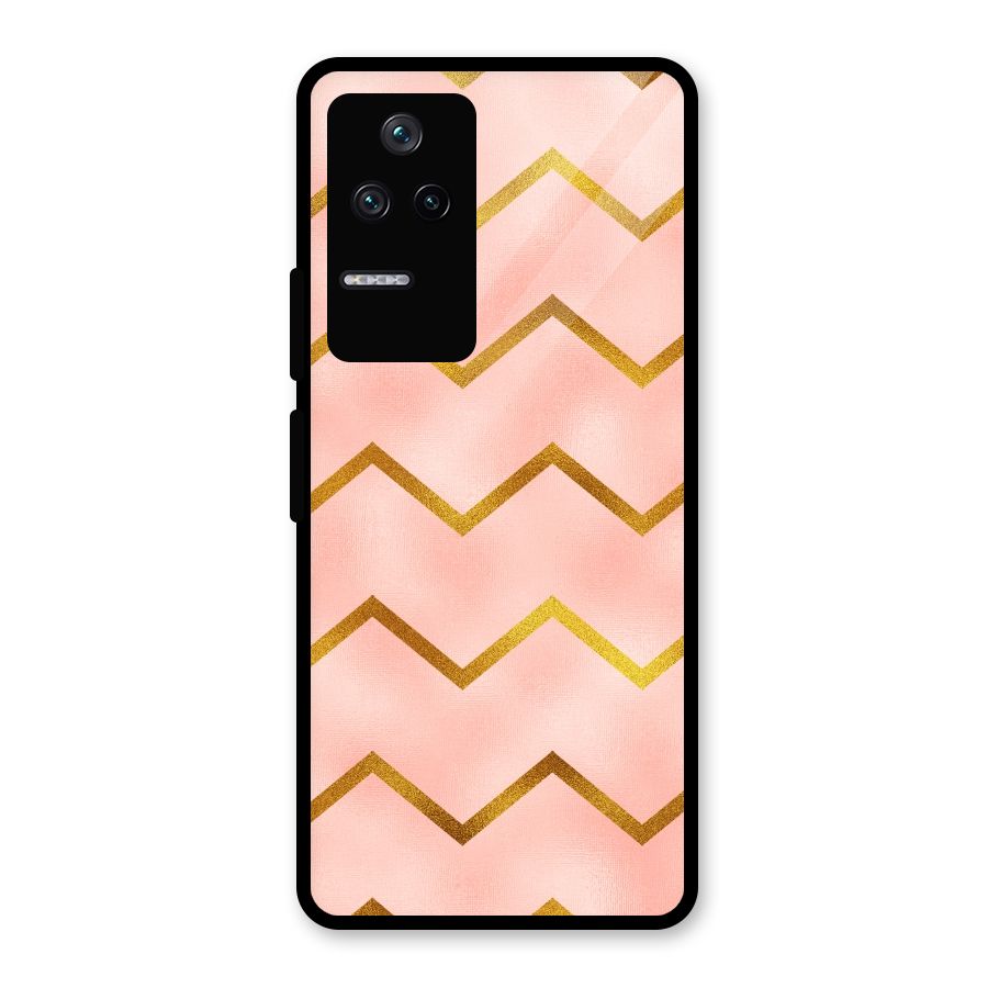 Gold Pink Pattern Glass Back Case for Poco F4 5G