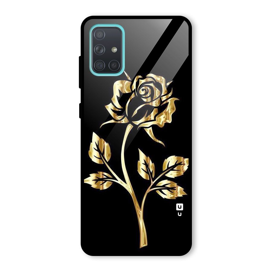 Gold Rose Glass Back Case for Galaxy A71