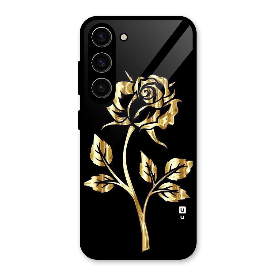 Gold Rose Glass Back Case for Galaxy S23