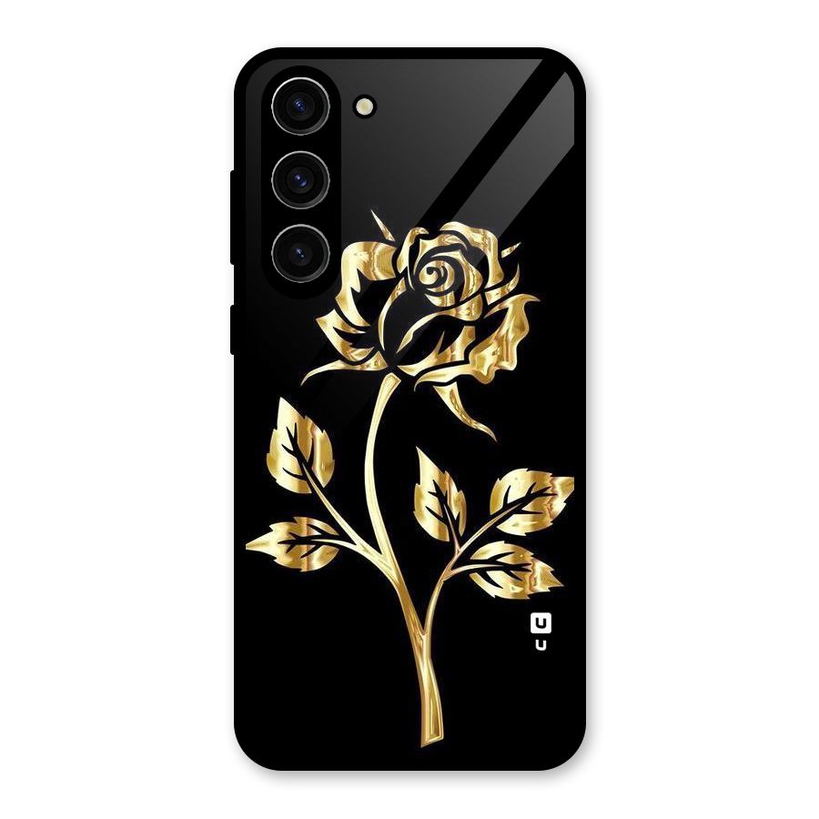 Gold Rose Glass Back Case for Galaxy S23 Plus