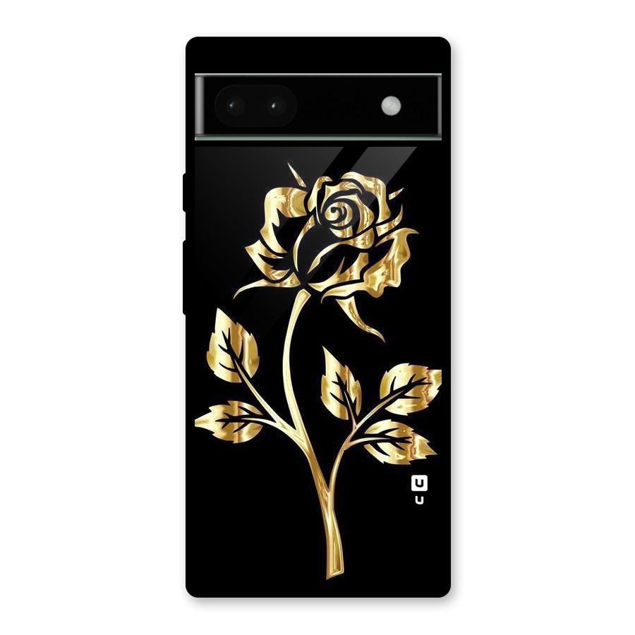 Gold Rose Glass Back Case for Google Pixel 6a