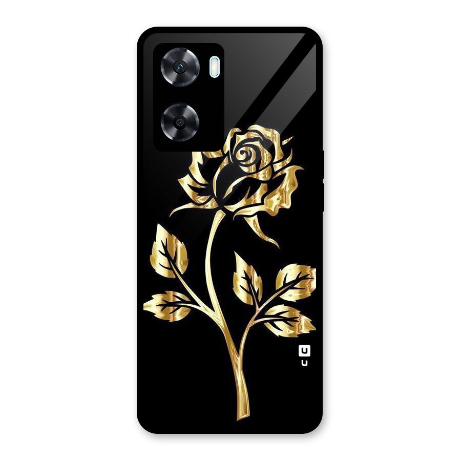 Gold Rose Glass Back Case for Oppo A77