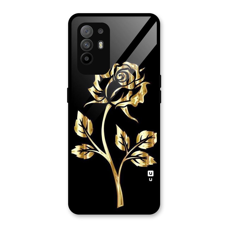 Gold Rose Glass Back Case for Oppo F19 Pro Plus 5G