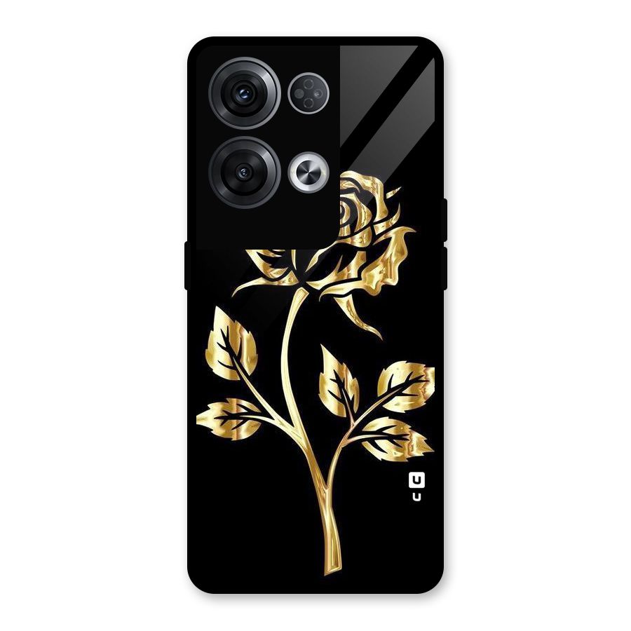 Gold Rose Glass Back Case for Oppo Reno8 Pro 5G