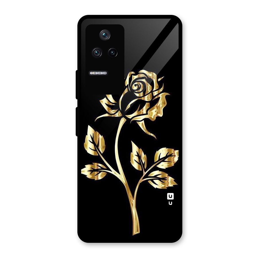 Gold Rose Glass Back Case for Poco F4 5G