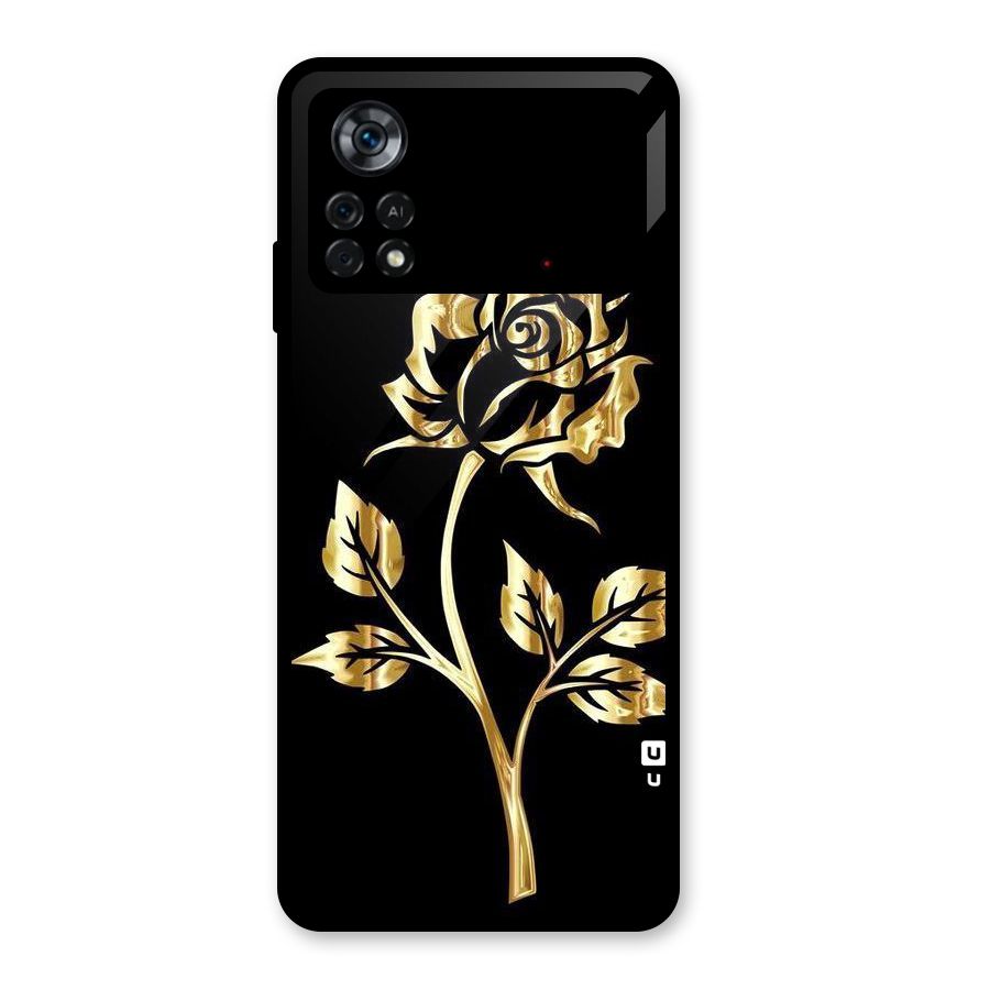 Gold Rose Glass Back Case for Poco X4 Pro 5G