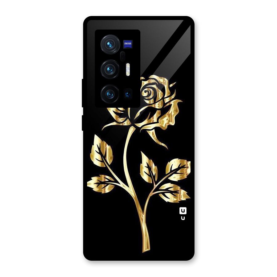 Gold Rose Glass Back Case for Vivo X70 Pro Plus