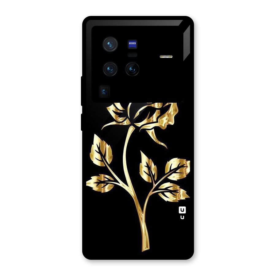 Gold Rose Glass Back Case for Vivo X80 Pro