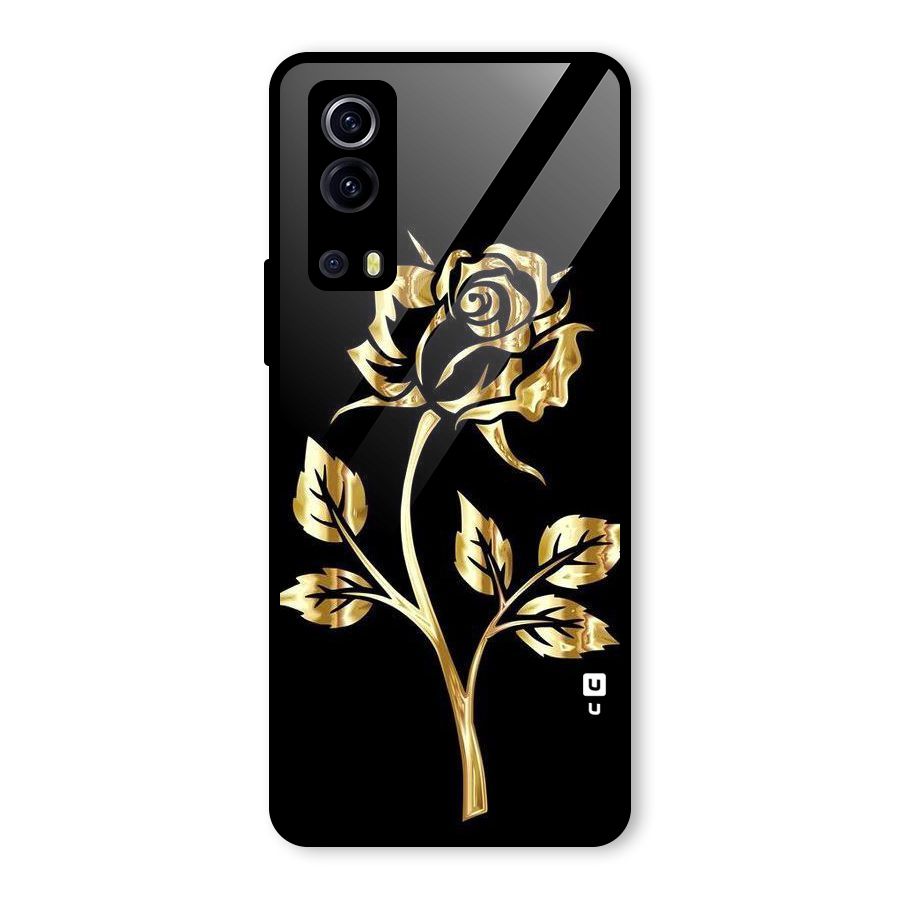 Gold Rose Glass Back Case for Vivo iQOO Z3