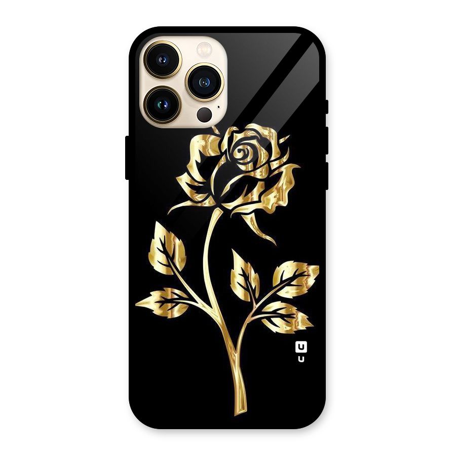 Gold Rose Glass Back Case for iPhone 13 Pro Max