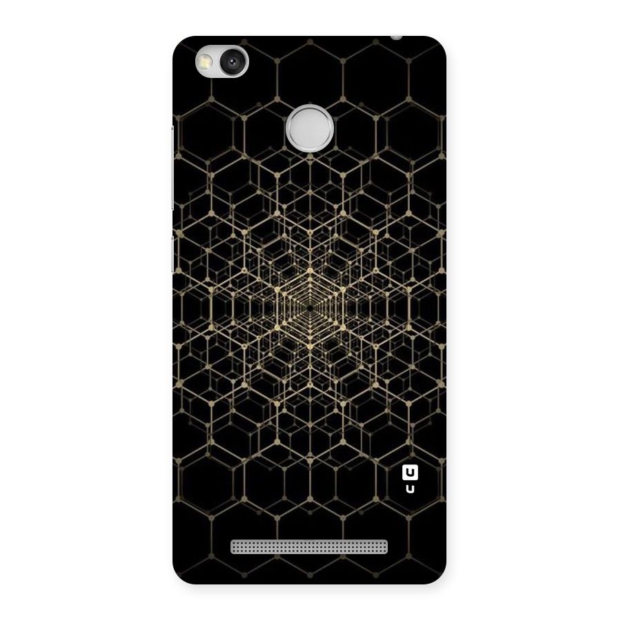 Gold Web Back Case for Redmi 3S Prime