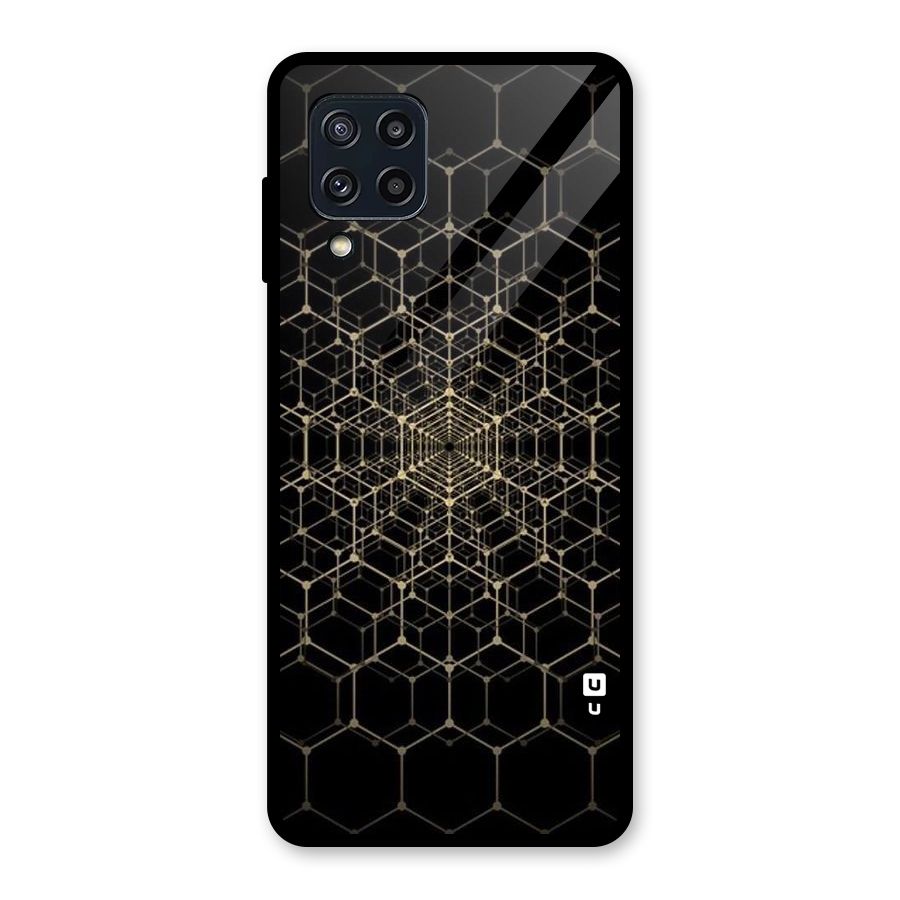 Gold Web Glass Back Case for Galaxy M32