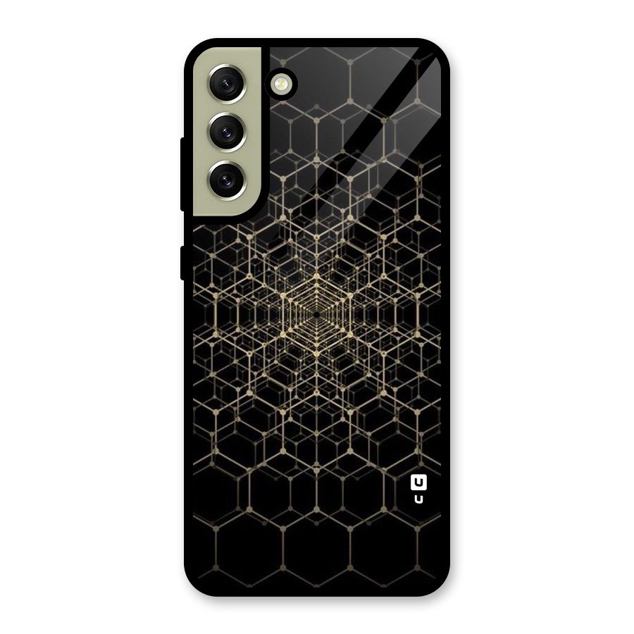 Gold Web Glass Back Case for Galaxy S21 FE 5G