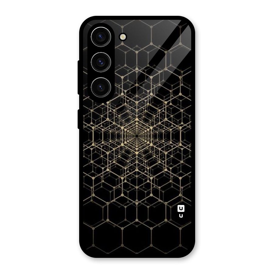 Gold Web Glass Back Case for Galaxy S23