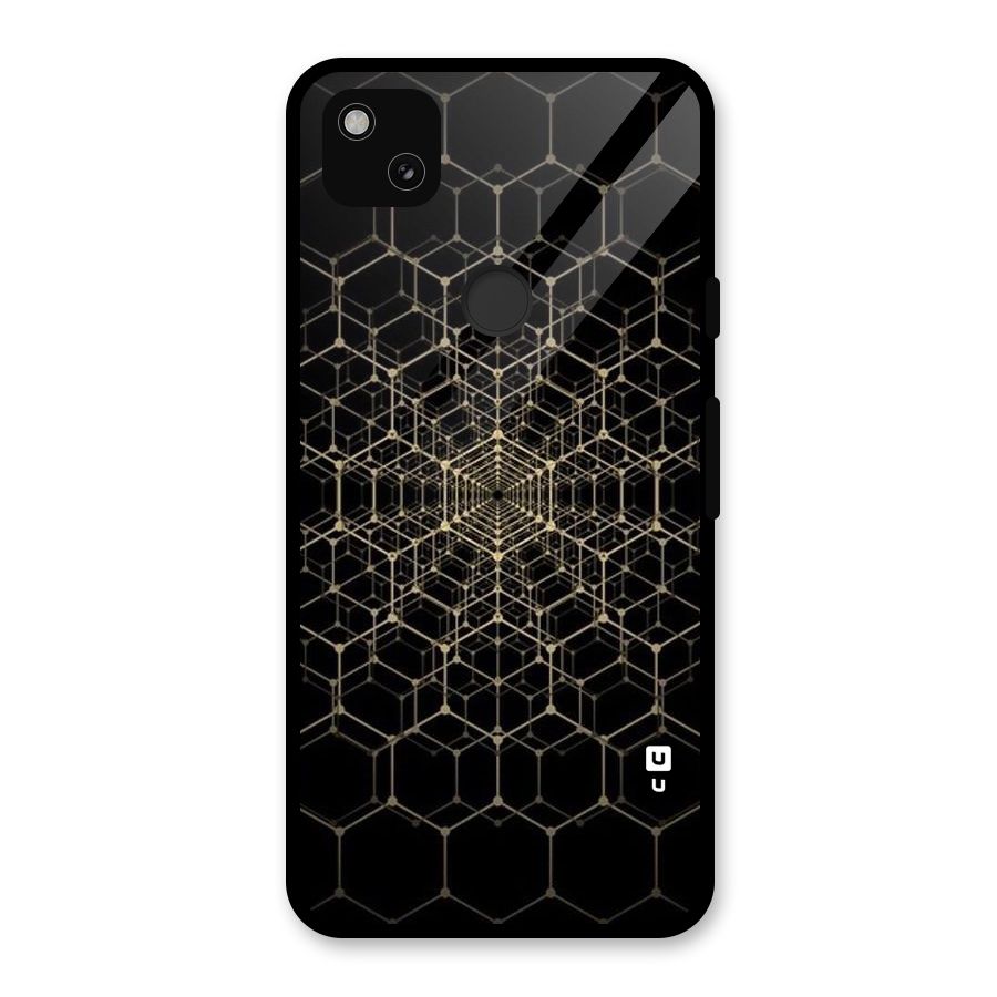 Gold Web Glass Back Case for Google Pixel 4a