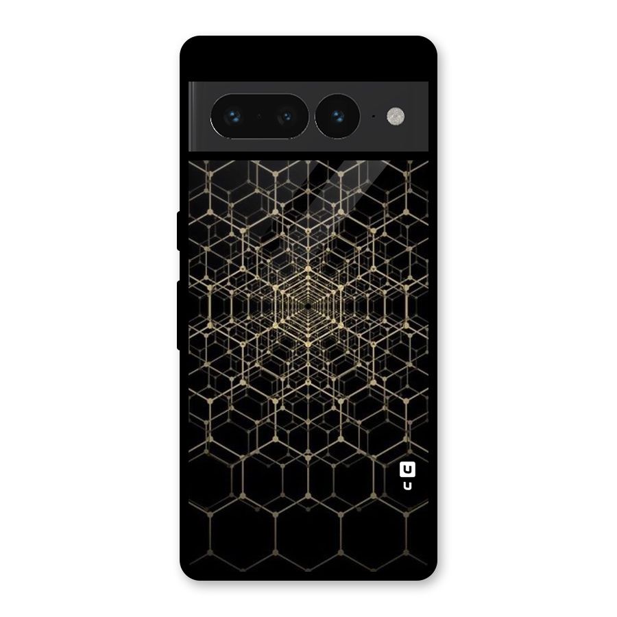 Gold Web Glass Back Case for Google Pixel 7 Pro