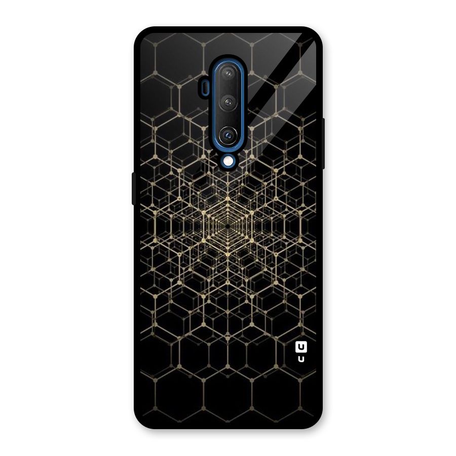 Gold Web Glass Back Case for OnePlus 7T Pro