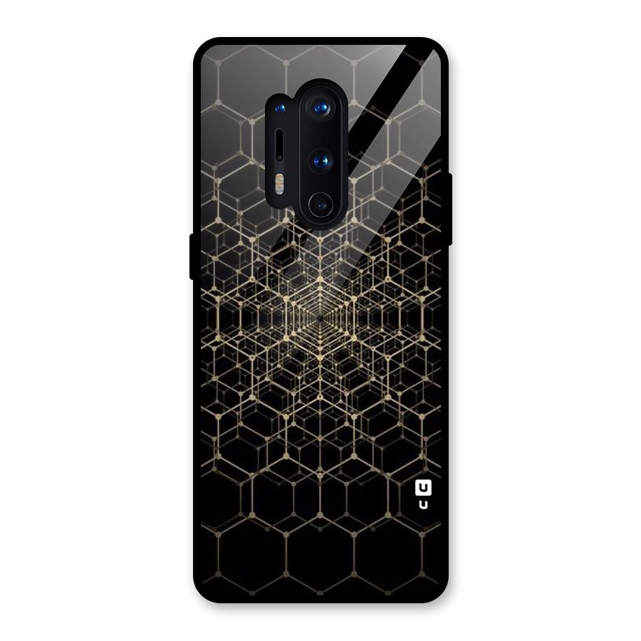 Gold Web Glass Back Case for OnePlus 8 Pro