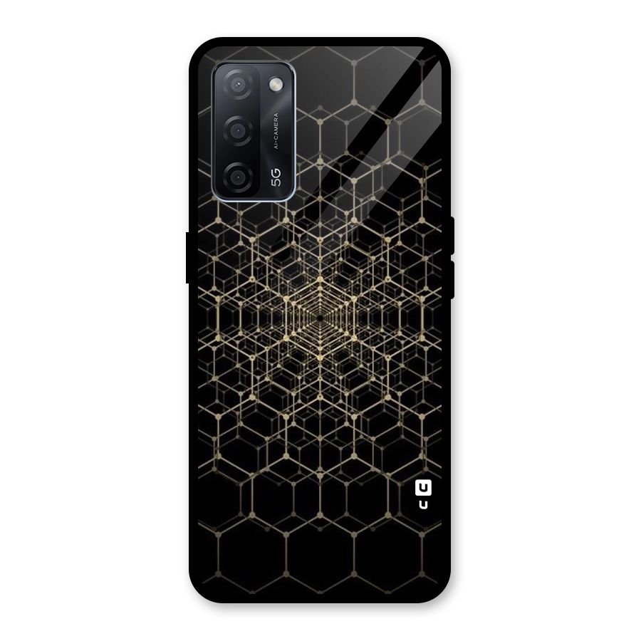 Gold Web Glass Back Case for Oppo A53s 5G