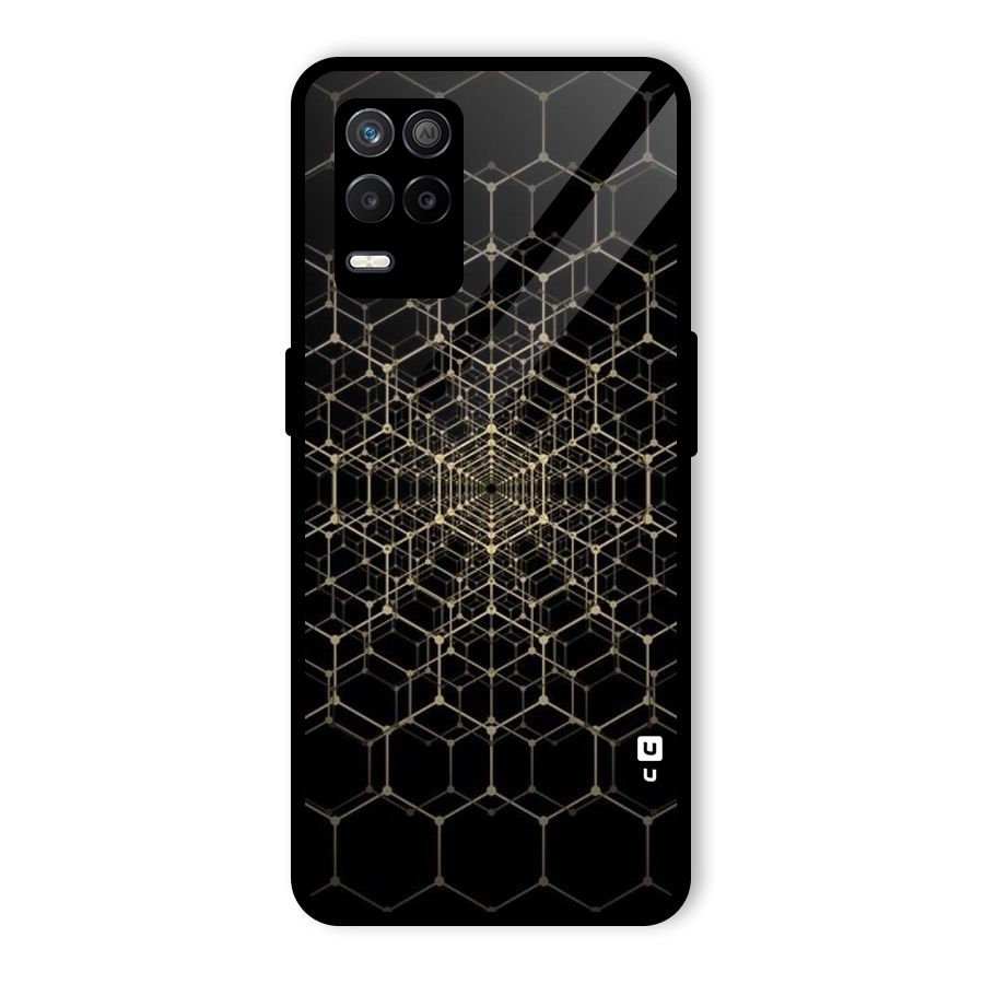 Gold Web Glass Back Case for Realme 8 5G