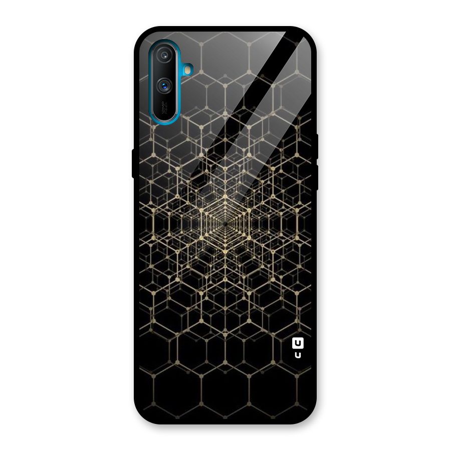 Gold Web Glass Back Case for Realme C3