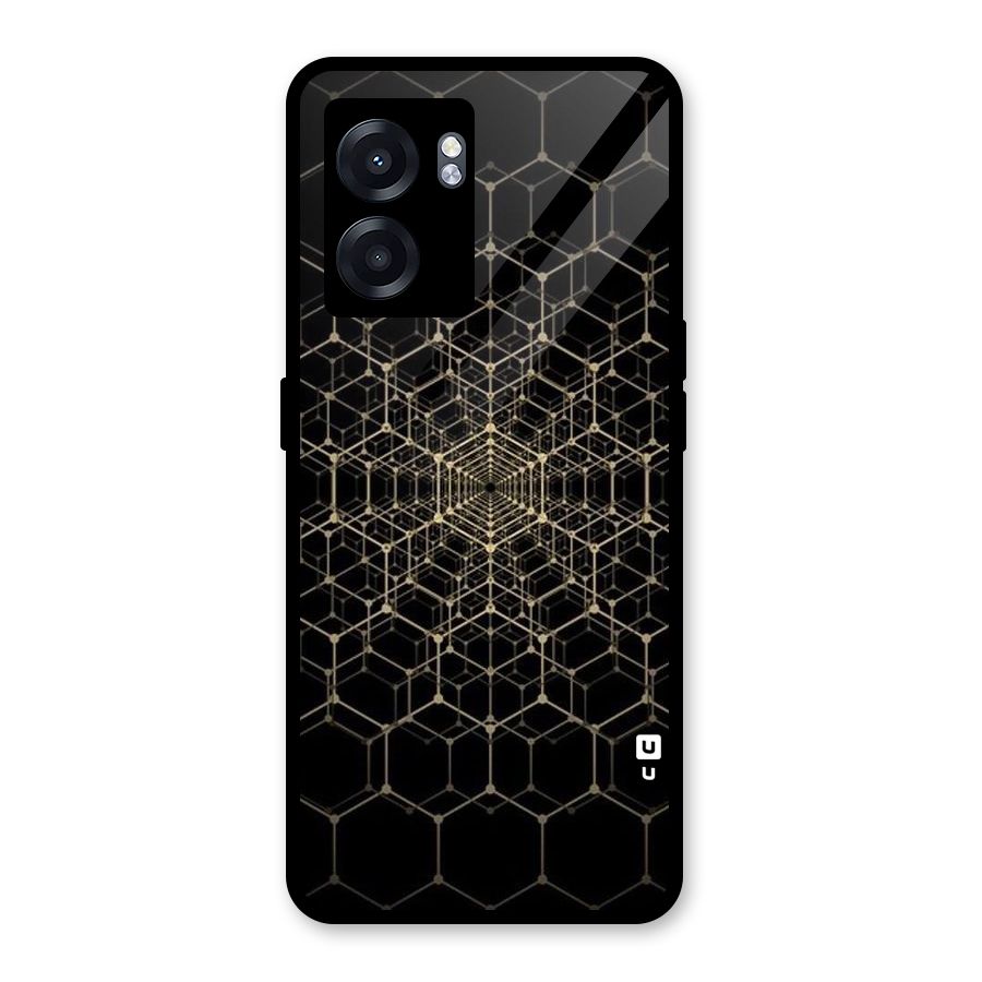 Gold Web Glass Back Case for Realme Narzo 50 5G