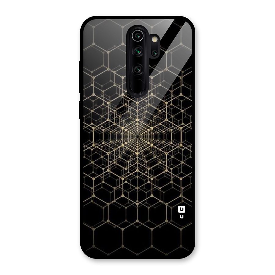 Gold Web Glass Back Case for Redmi Note 8 Pro