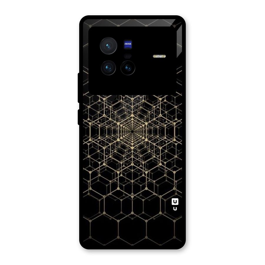 Gold Web Glass Back Case for Vivo X80